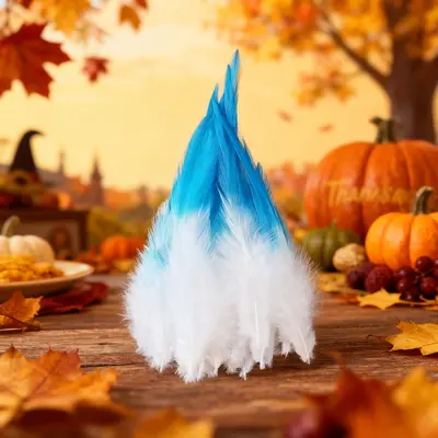 White-Tipped Two-Color Feathers, 5-6 cm, for DIY Jewelry and Cat Toys - 12