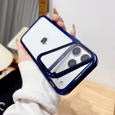 iPhone 18 Pro Max telefon kılıfı, elektrokaplama lensli görünmez braket, Apple 17 şeffaf darbeye dayanıklı 16PC kılıf için uygun. - 9