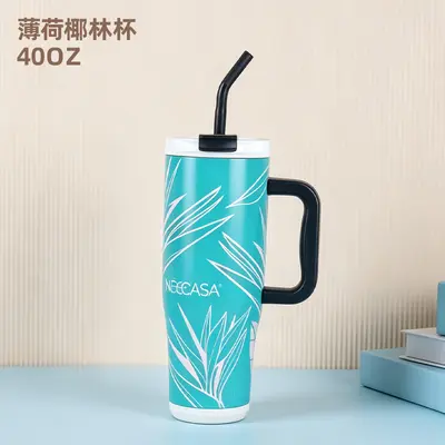 40 Oz Çift İçecekli Paslanmaz Çelik Termos Bardak, Pipetli, Büyük Kapasiteli - 11
