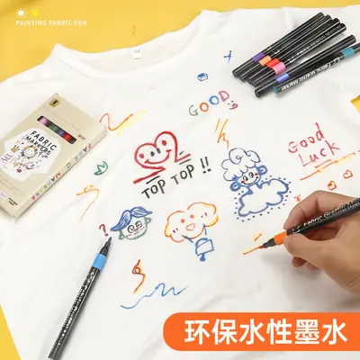 Kumaş tekstil marker kalemi seti DIY su geçirmez - 4