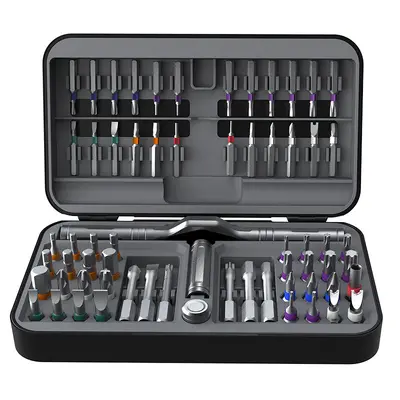 66-in-1 ratchet screwdriver set with S2 steel bits