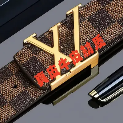 Neuer Herren-Ledergürtel 3,8 cm breit mit XL-Buchstabenschnalle, glatte Schnalle, Herrengürtel, jugendlich, koreanischer Stil, modisch, Geschäftskollektion - 3