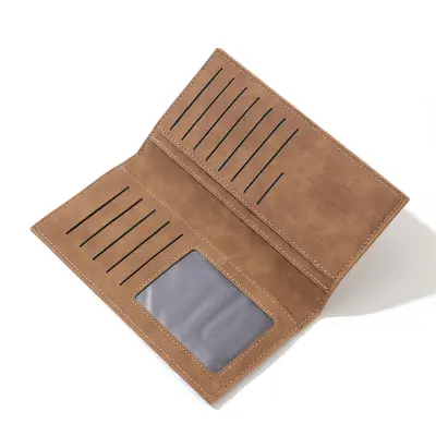 Men's Long Wallet, Retro Minimalist Slim Clutch with Multiple Card Slots - 5