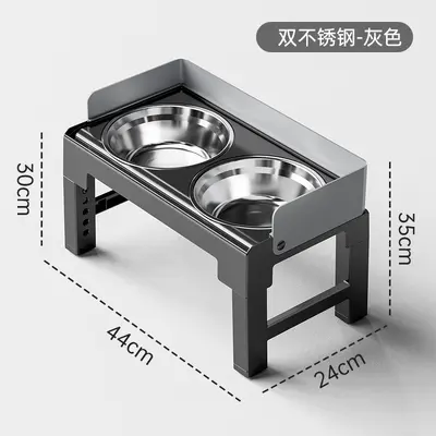 Adjustable Elevated Stainless Steel Dog Bowl for Large Dogs - 10