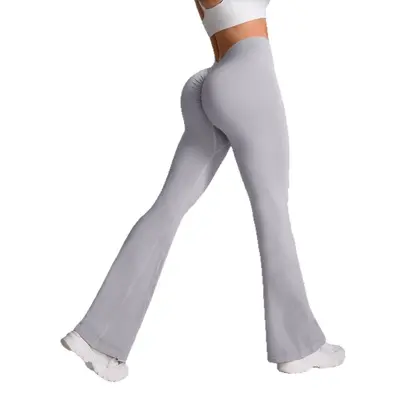 Muyao High-Waist Tummy Control Yoga Pants for Women, Deep V, Flared Leg