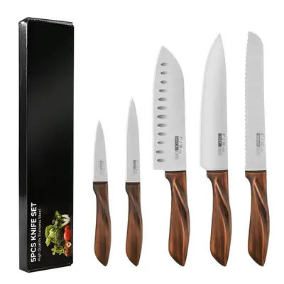 5-Piece Kitchen Knife Set Fruit Knife 4CR13 Chef Knife Hotel Home Knife Set 7-Inch Santoku Knife Vegetable Knife - 12