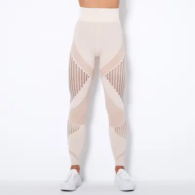 Gestreifte Yoga-Leggings, nahtlos, feuchtigkeitsabsorbierend - 9
