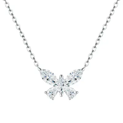 Cross-Border Fashion Personalized Butterfly Flower Collarbone Chain 925 Silver Live Streaming Best-Seller Fine Craftsmanship Light Luxury Premium Chinese Style Necklace