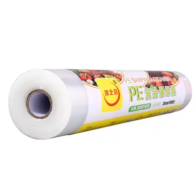 Food-grade disposable PE perforated stretch film large roll for household use, beauty salons and gyms, heat-resistant, wholesale by carton.