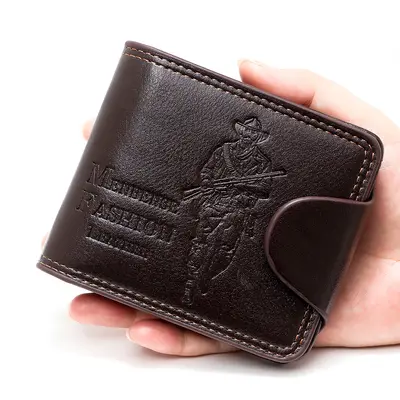 Men's Short Multifunctional Wallet, Retro Cartoon Design