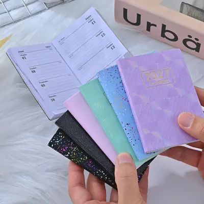 Cross-border 2027 A7 English Planner Notebook 2026 Laser Cover Weekly Planner Mini Daily Planner Notebook Wholesale