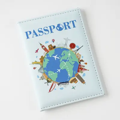 2025 Cross-Border Colorful Printed Cartoon Map Passport Protective Cover Multifunctional Document Holder Ticket Holder Factory Ready Stock Direct Delivery