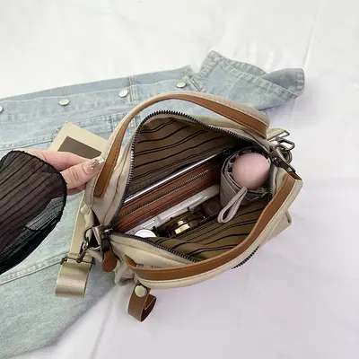 Cross-border best-selling product: plain, elegant, versatile, nylon, luxury feel, high capacity, suitable for commuting, crossbody women's shoulder bag.