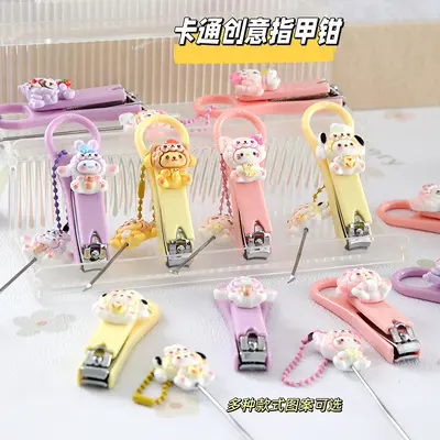 Cartoon Pattern Nail Scissors Set with Ear Cleaner - 2