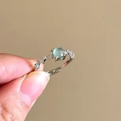 Zirkon yüzük, 18k altın kaplama, minimalist - 12