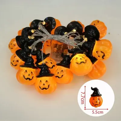 LED Halloween Light String with Pumpkin and Ghost Decor, Party Decoration - 9