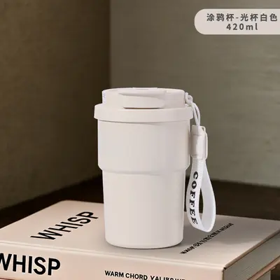 Edelstahl-Thermobecher 316er, DIY-Graffiti-Design, tragbare Kaffeetasse - 7