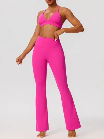 Women's Yoga Set, High Elasticity, Nude-Feel, Three-Piece Set - 5