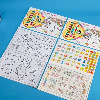 A5 3D-Kinder-Malbuch mit Einhorn-Motiv - 4