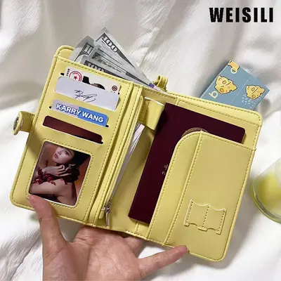 Cute Embroidered Passport Holder with Lanyard Travel Document Storage Bag Korean Style Simple Passport Cover Wholesale - 4