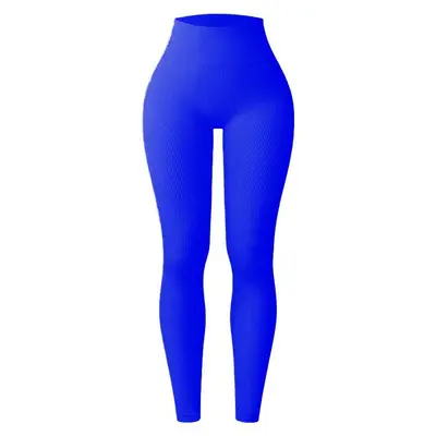 Hohe Bund Yogahose in Lila, Rippstrick, enge Passform mit Po-Lift-Effekt - 8