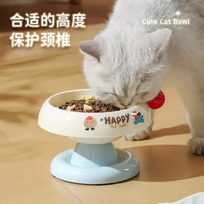 猫碗猫粮盆饭碗抖音爆款不锈钢狗狗餐具防滑防打翻保护颈椎宠物碗