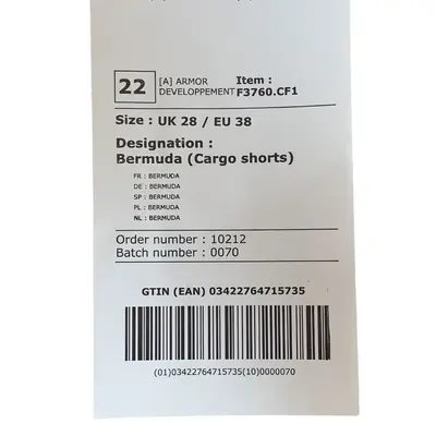Waterproof Barcode Shoe Box Adhesive Labels, Printable
