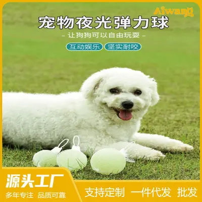 Meianju Luminous Pet Toy Ball High Elasticity Bite-Resistant