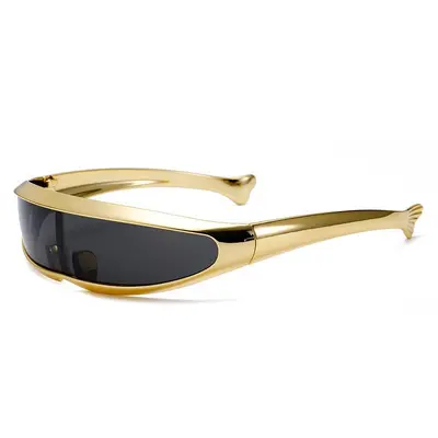 X-Men Style Sunglasses, Laser Pattern, Mercury Lens, One-Piece Frame - 5
