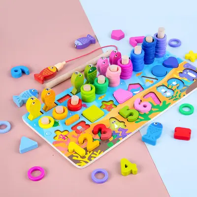 Montessori-Puzzle mit Zahlen-Bausteinen für Kleinkinder von 1-3 Jahren