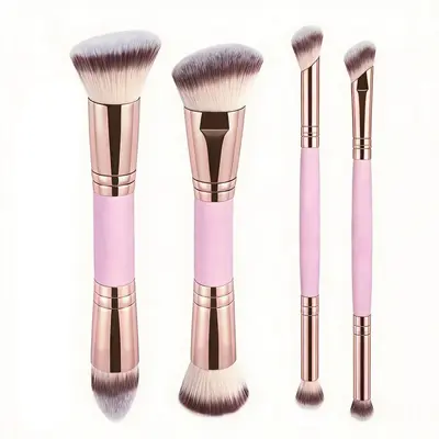 Large 5-Piece Dual-Head Makeup Brush Set with Foundation and Blush Brushes - 11