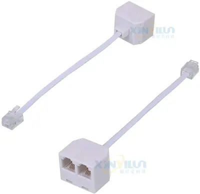 RJ11 6P4C Telefonadapter, 1 Stecker auf 2 Buchsen
