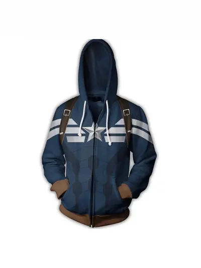 Erkek kapüşonlu sweatshirt, 3D dijital baskılı