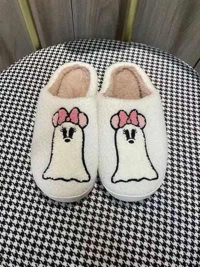 Embroidered Ladybug Home Slippers, Unisex, Memory Foam, Autumn Winter - 8