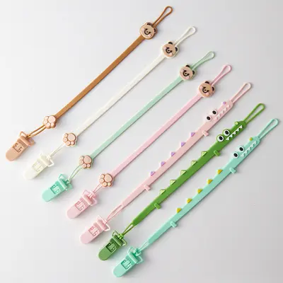 Bear design pacifier clip, silicone teething toy