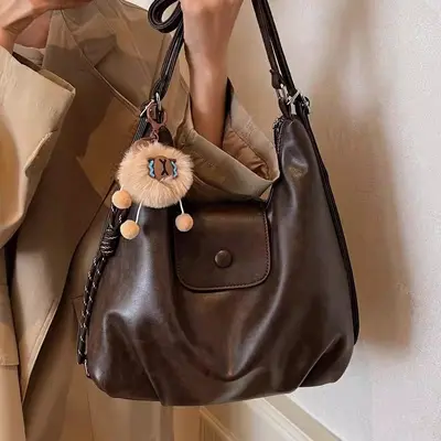 Damen-Vintage-Rucksack mit großem Fassungsvermögen, Tote Bag mit Schultergurt