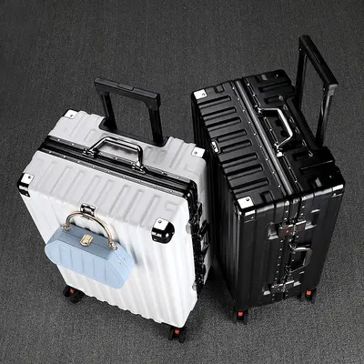 Aluminum Frame Trolley Suitcase, Combination Lock, Universal Wheels, Large Capacity - 4