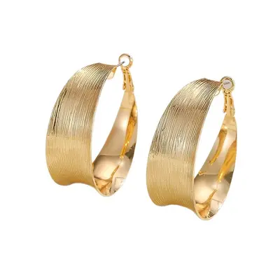 Geometrische C-Form Ohrringe Damen Gold minimalistisch