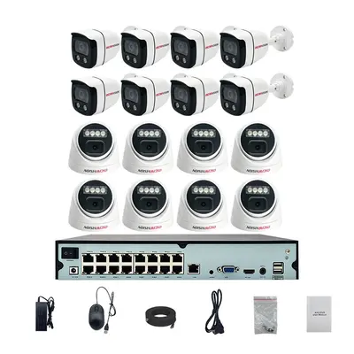4K High-Resolution POE Security Camera Set, Dual-Light Full-Color Night Vision Recording, Waterproof Complete Equipment Set Suitable for Indoor and Outdoor Use - 7
