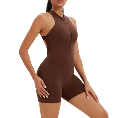 Professionelle Sport-Yoga-Overall mit Reißverschluss atmungsaktiv elegante Rückenpartie