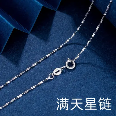 Silver plated neck chain, thin collarbone necklace - 8