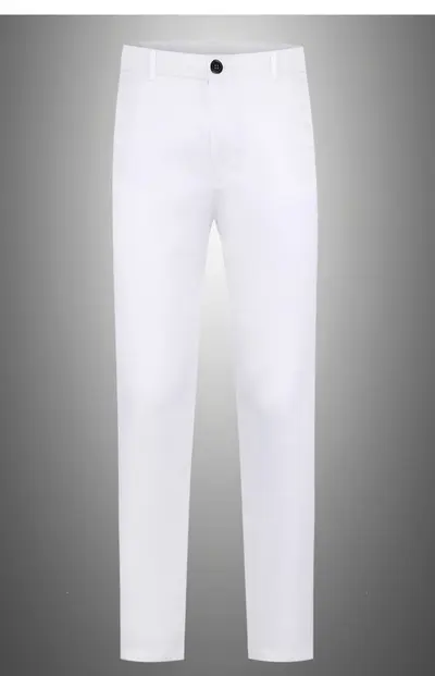 Men's Black Slim Fit Formal Suit Trousers for Office Wear - 7