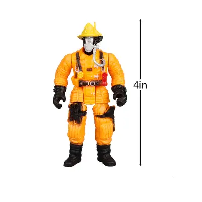 İtfaiyeci ve Sağlıkçı Figür Seti, DIY Model, 10 CM, Erkek Çocuk Oyuncağı