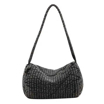 Damen-Umhängetasche aus Jeans mit Rautensteppung - 6
