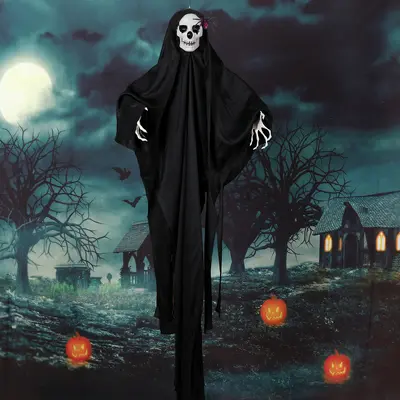 Halloween Hanging Horror Skeleton and Weeping Ghost Outdoor Decoration