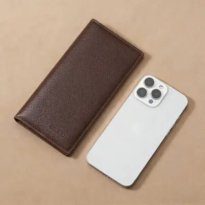 Men's Long Wallet Retro Look Soft Leather Multi-Card Slots - 4