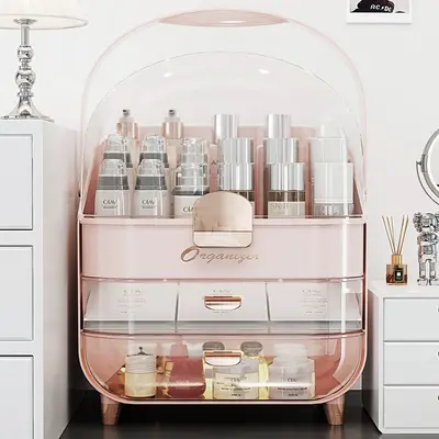 Dust-proof cosmetic storage box, large capacity