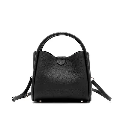 Soft Calfskin Bucket Bag, Large Capacity, Everyday Shoulder Bag - 11