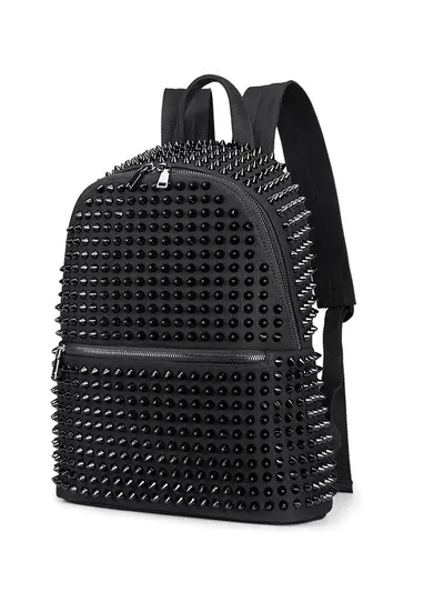 Women's Studded Backpack, Large Capacity, Korean Style Commuter - 4