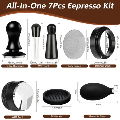 Runder Espresso-Tamper mit konstanter Kraft und Kaffeeverteiler